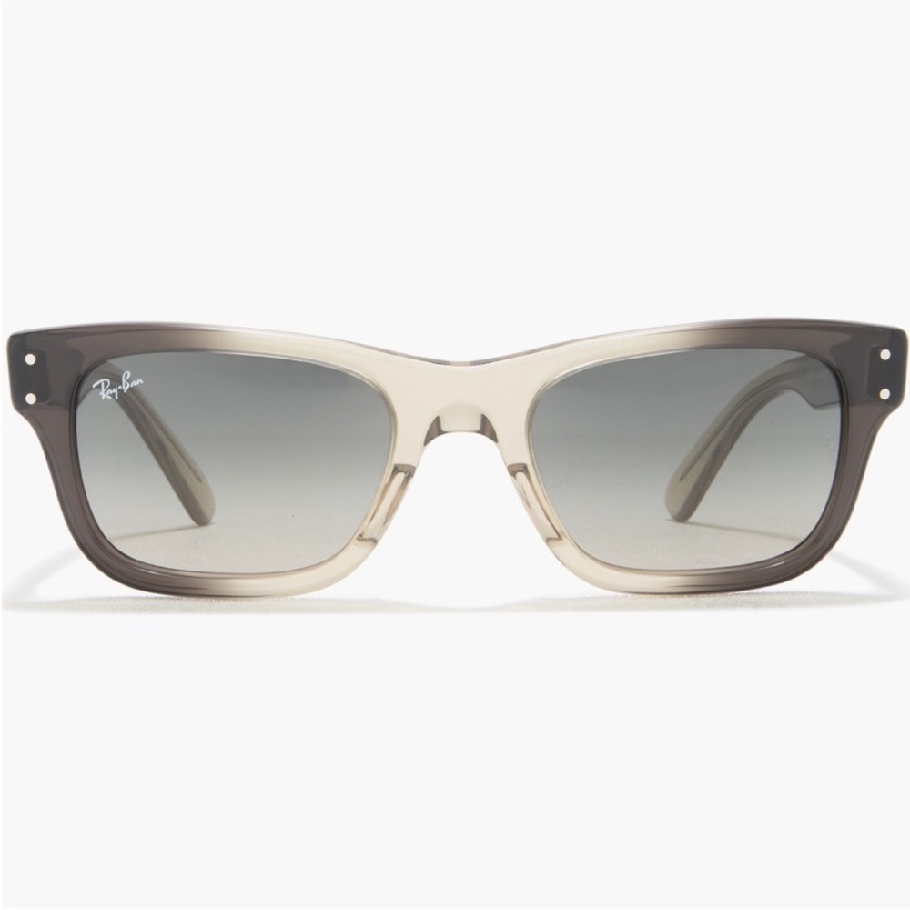 Ray-Ban Mr Burbank 52mm Rectangular Sunglasses in Transparent Grey NWT